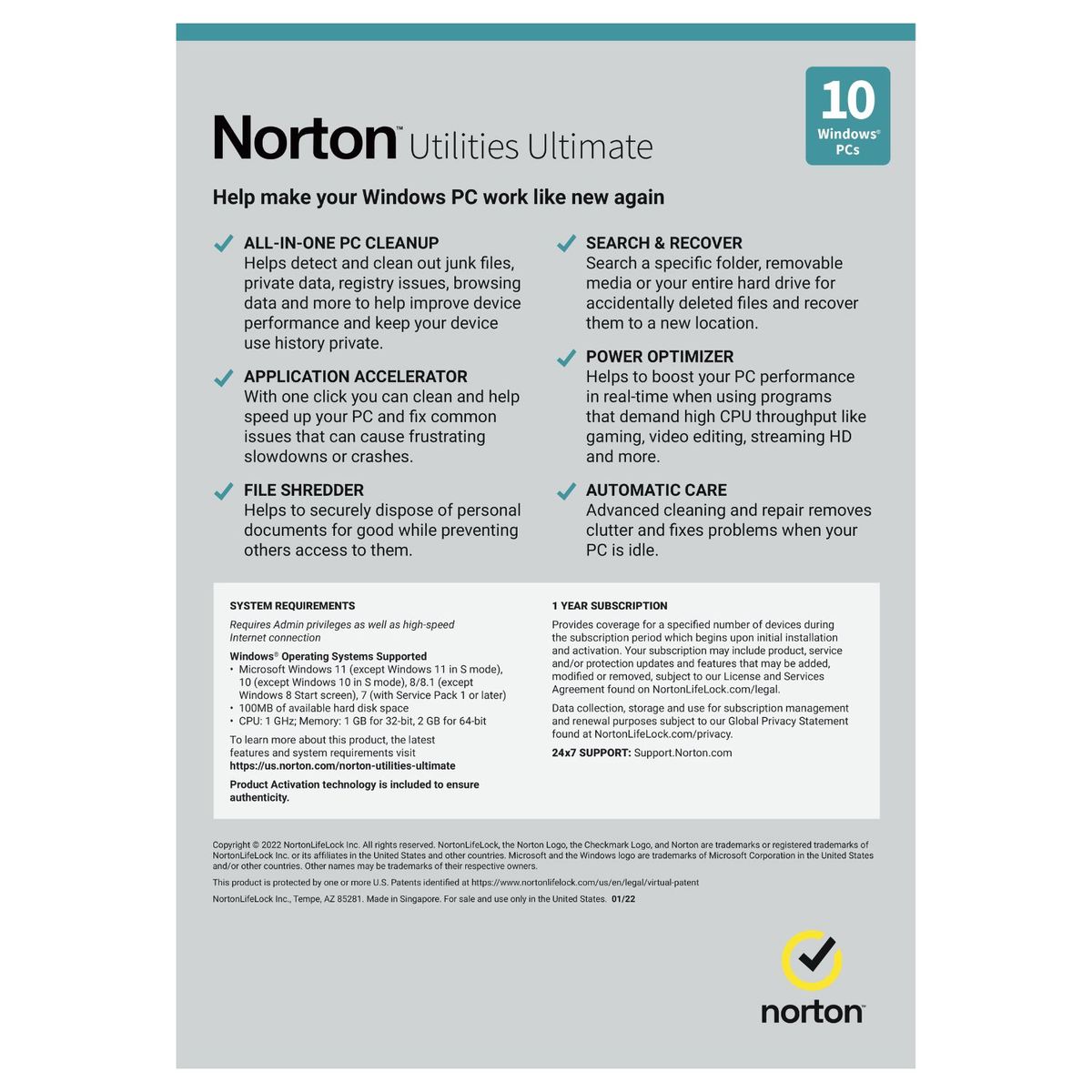 NORTON - Norton Utilities Ultimate 10 Dispositivos