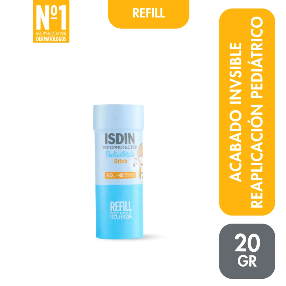 ISDIN - Fotoprotector Invisible Stick Pediátrico Spf50 R