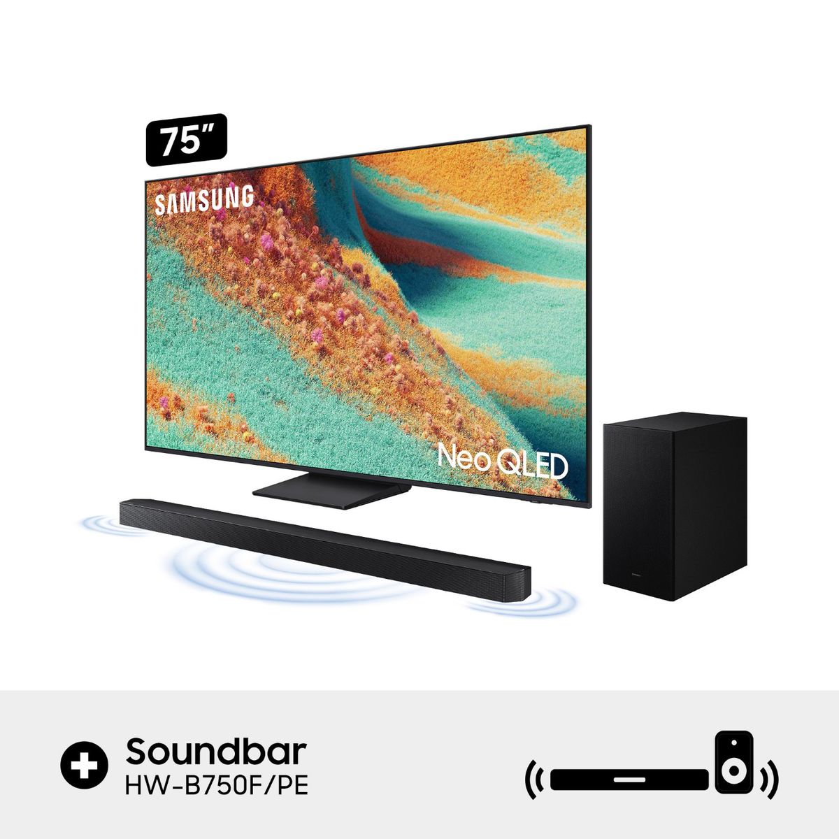 SAMSUNG - Televisor Samsung 75" Neo Qled 4k Qn85f Vision Ai Smart Tv (2025)  + Soundbar B750f