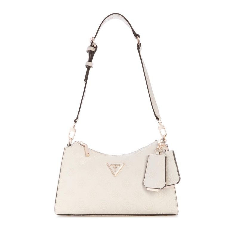 Sac à Épaule GUESS Cresidia Beige - Top Zip, 100% Polyuréthane Texturé, Bandoulière Ajustable, Neuf Avec étiquettes