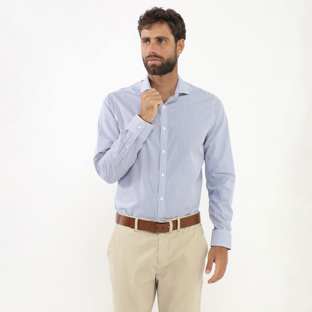 WOLF&HANK - Camisa MangaLarga Casual Hombre Wolf&Hank