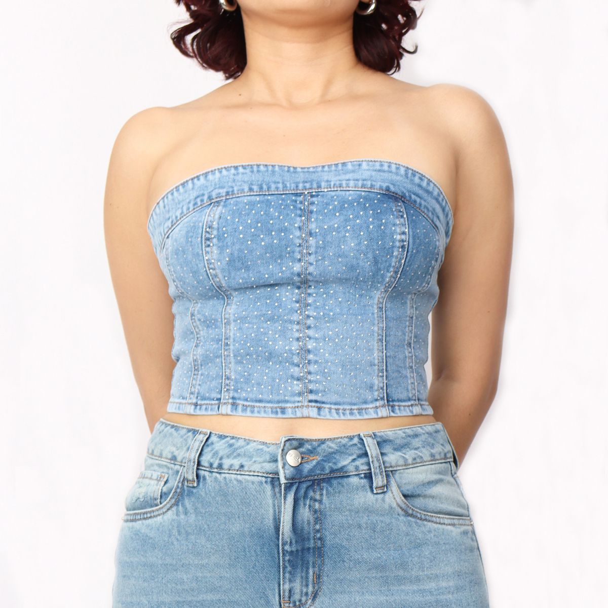 KAYRA POBLET - Top Denim Mujer Kayra Poblet
