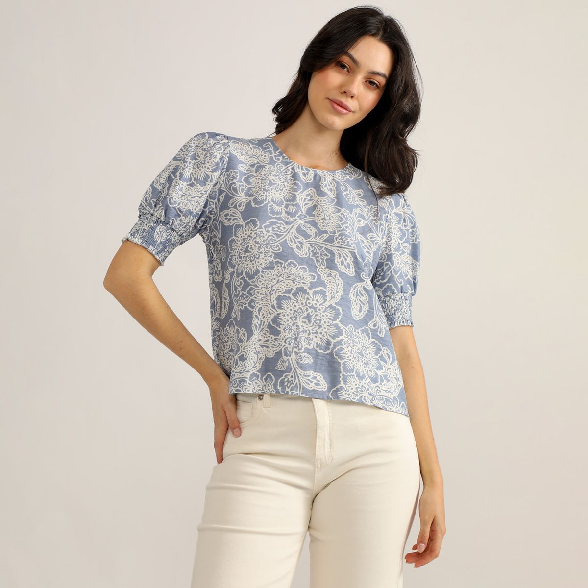 ELLE - Blusa Manga Corta Mujer Elle