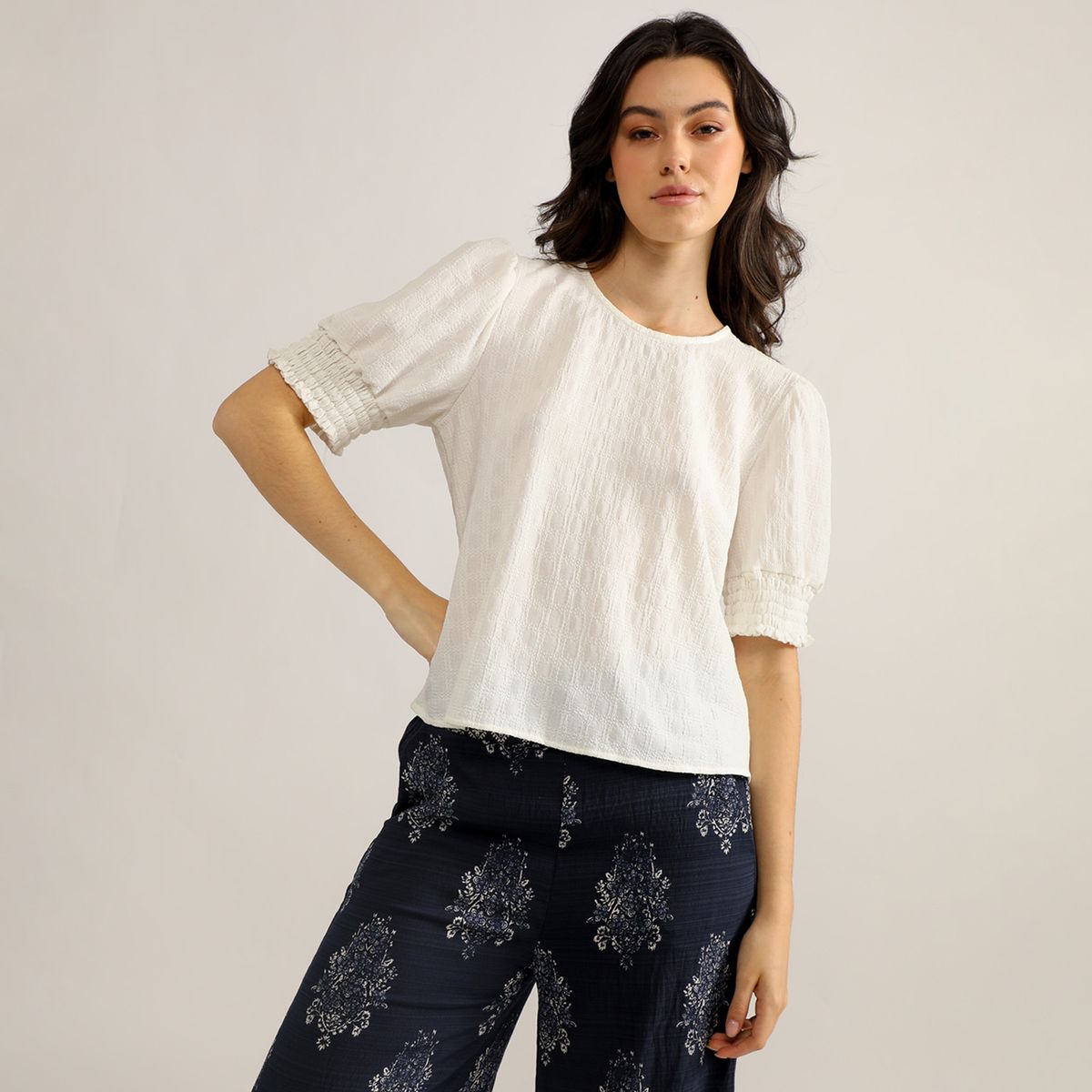 ELLE - Blusa Manga Corta Mujer Elle