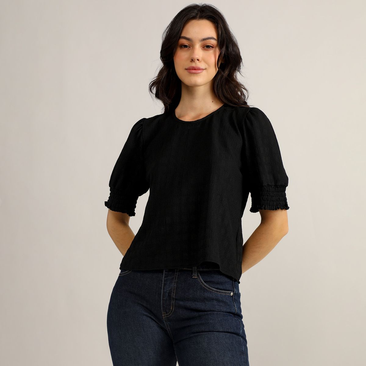 ELLE - Blusa Manga Corta Mujer Elle