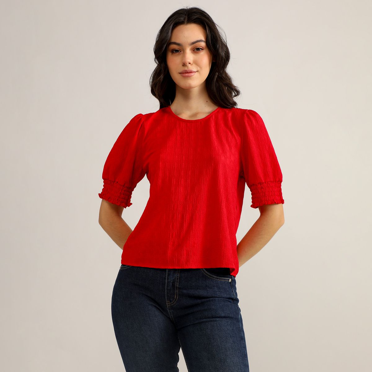 ELLE - Blusa Manga Corta Mujer Elle