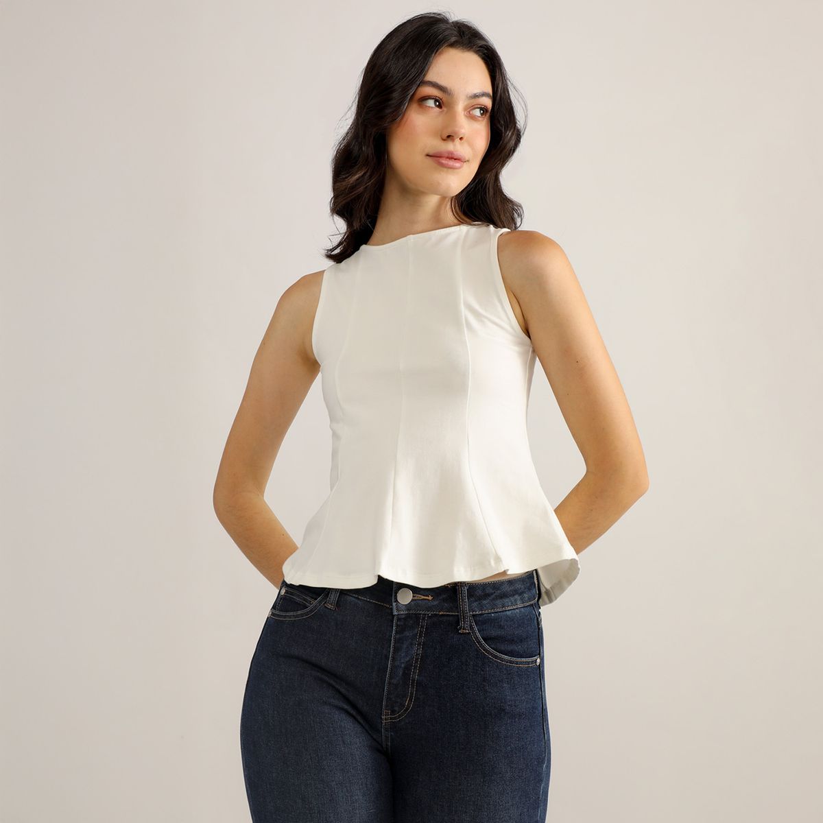 ELLE - Top Peplum Mujer Elle