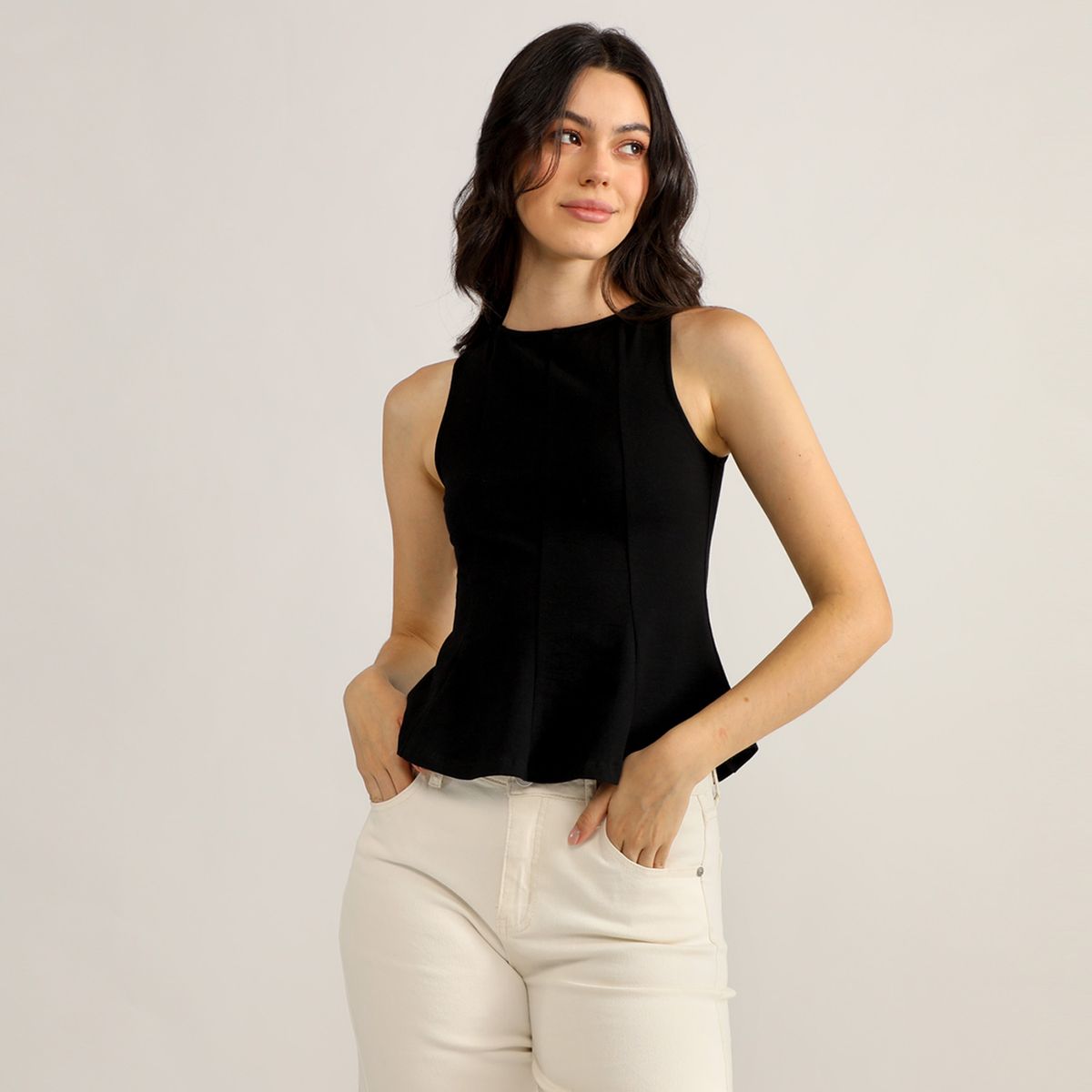 ELLE - Top Peplum Mujer Elle
