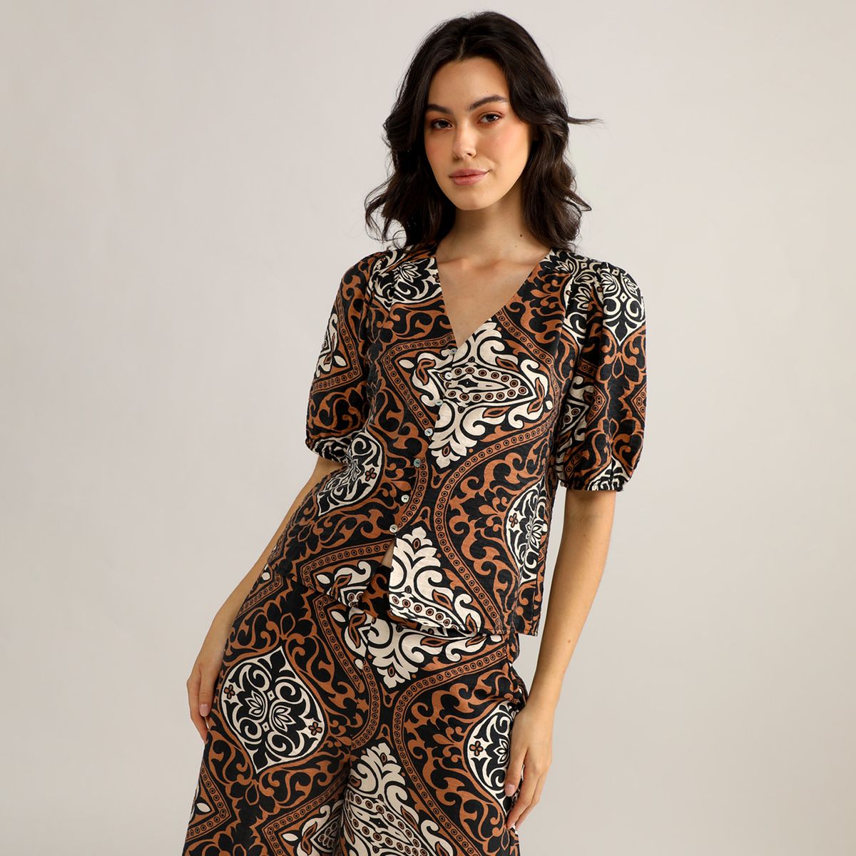 ELLE - Blusa Manga Corta Mujer Elle