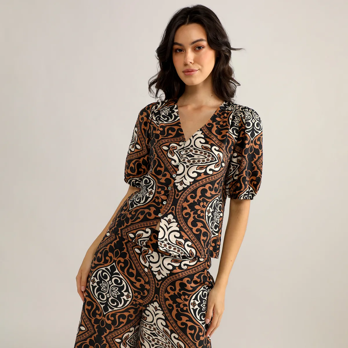 ELLE - Blusa Manga Corta Mujer Elle