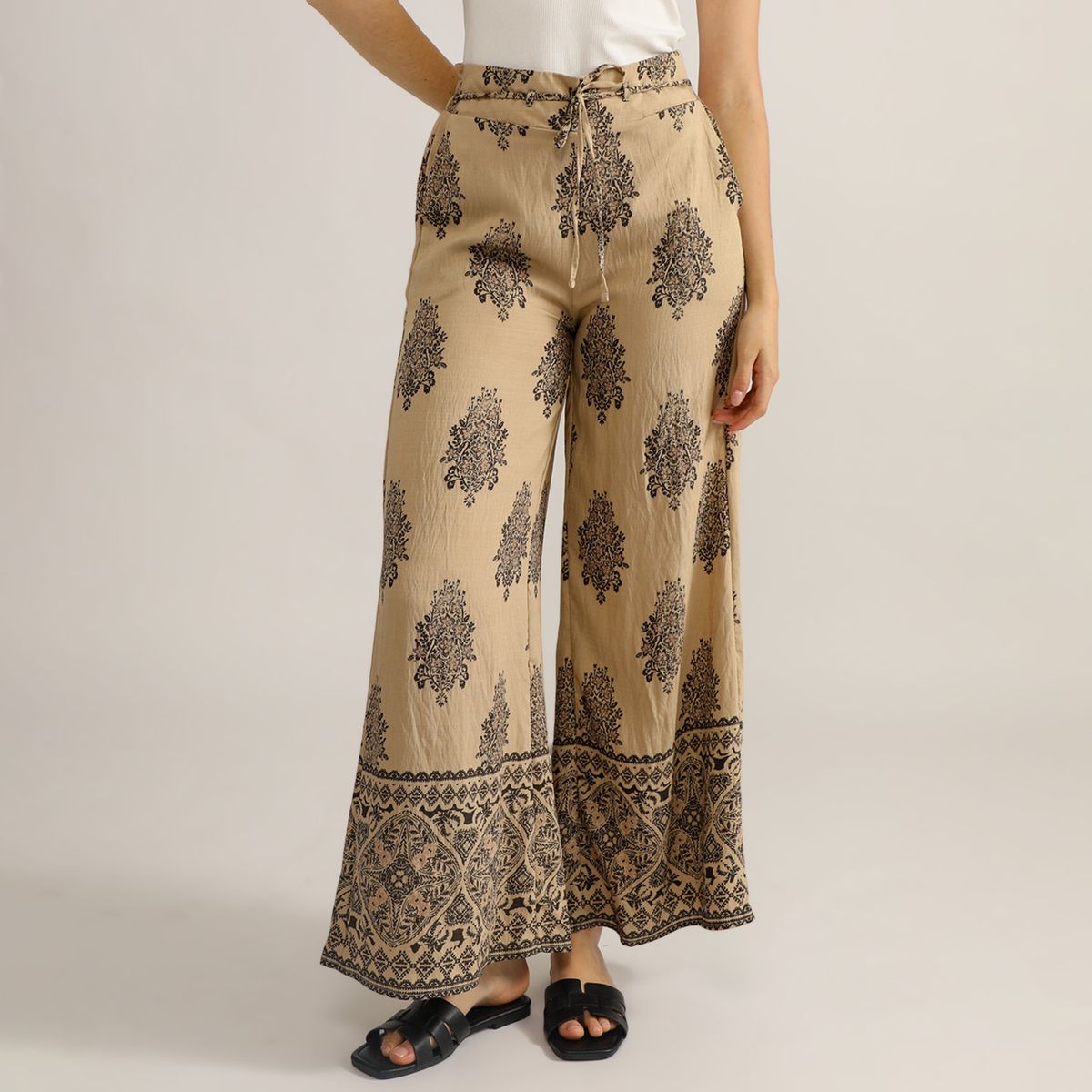 ELLE - Pantalón Tiro Medio Mujer Elle