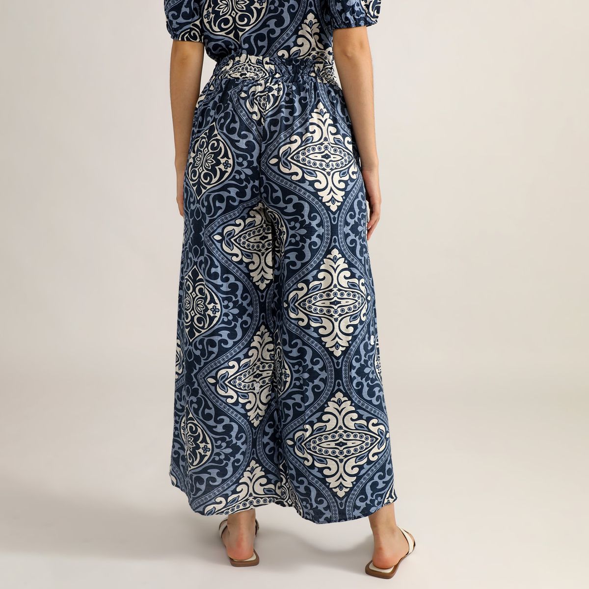 ELLE - Pantalón Tiro Medio Mujer Elle