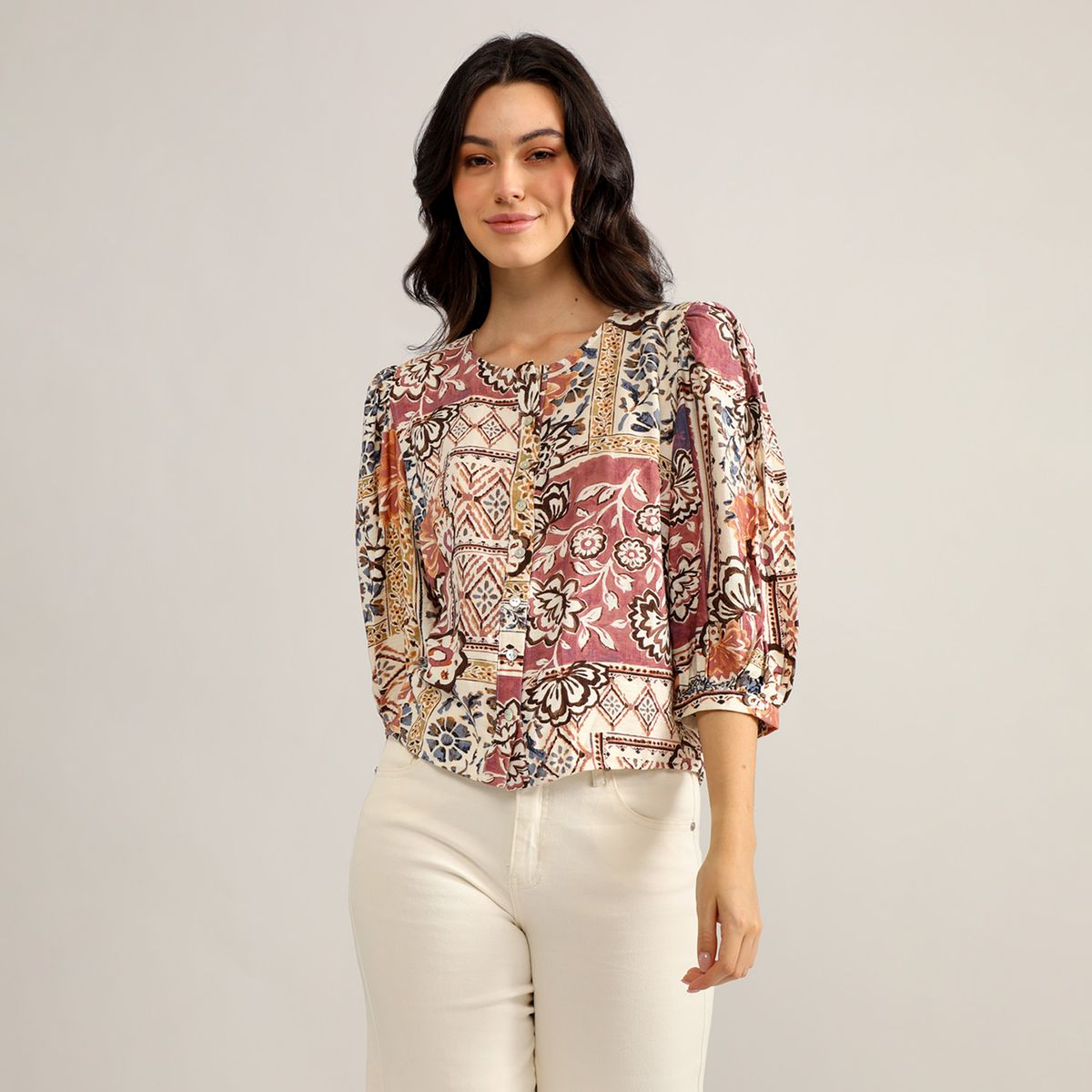 ELLE - Blusa Manga Corta Mujer Elle