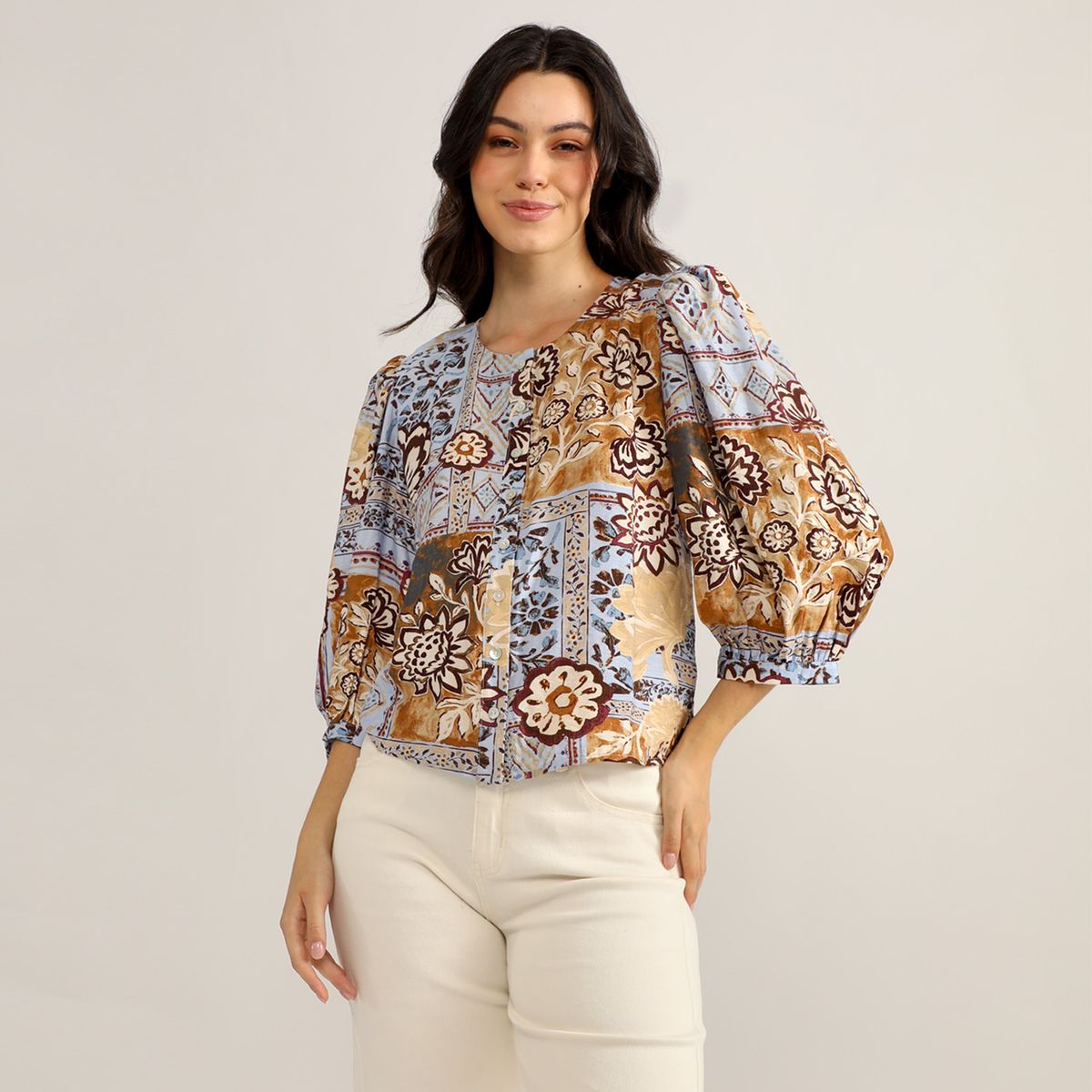 ELLE - Blusa Manga Corta Mujer Elle