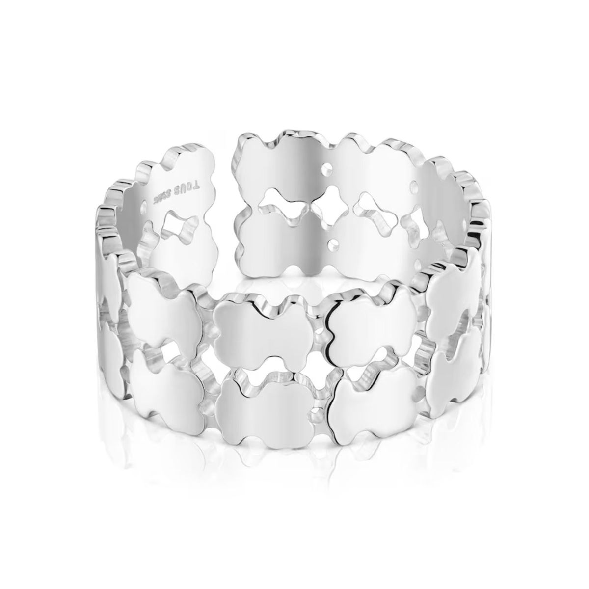 TOUS - Anillo Abierto Plata Doble Osos