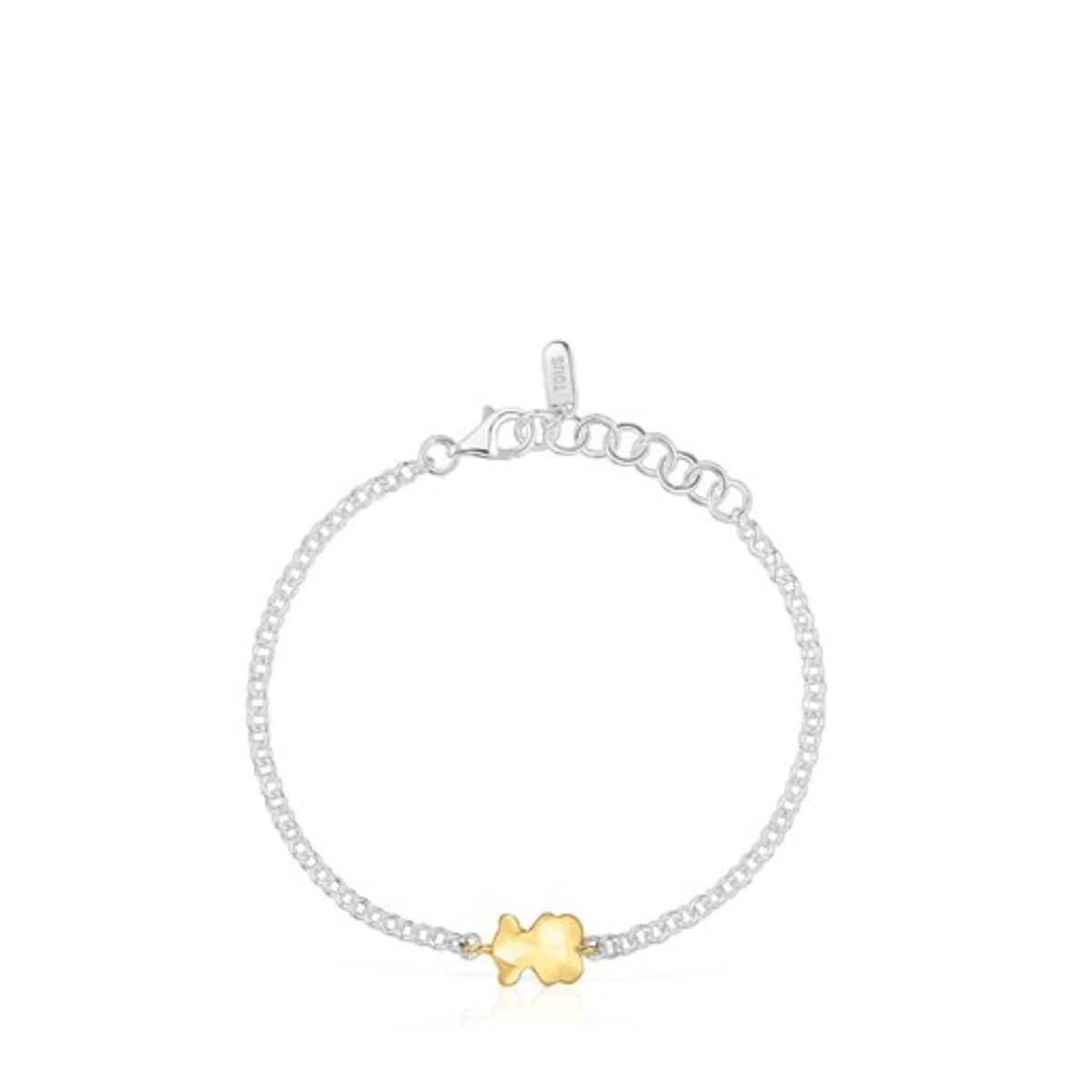 TOUS - Pulsera Plata Con Oso Bañado En Oro