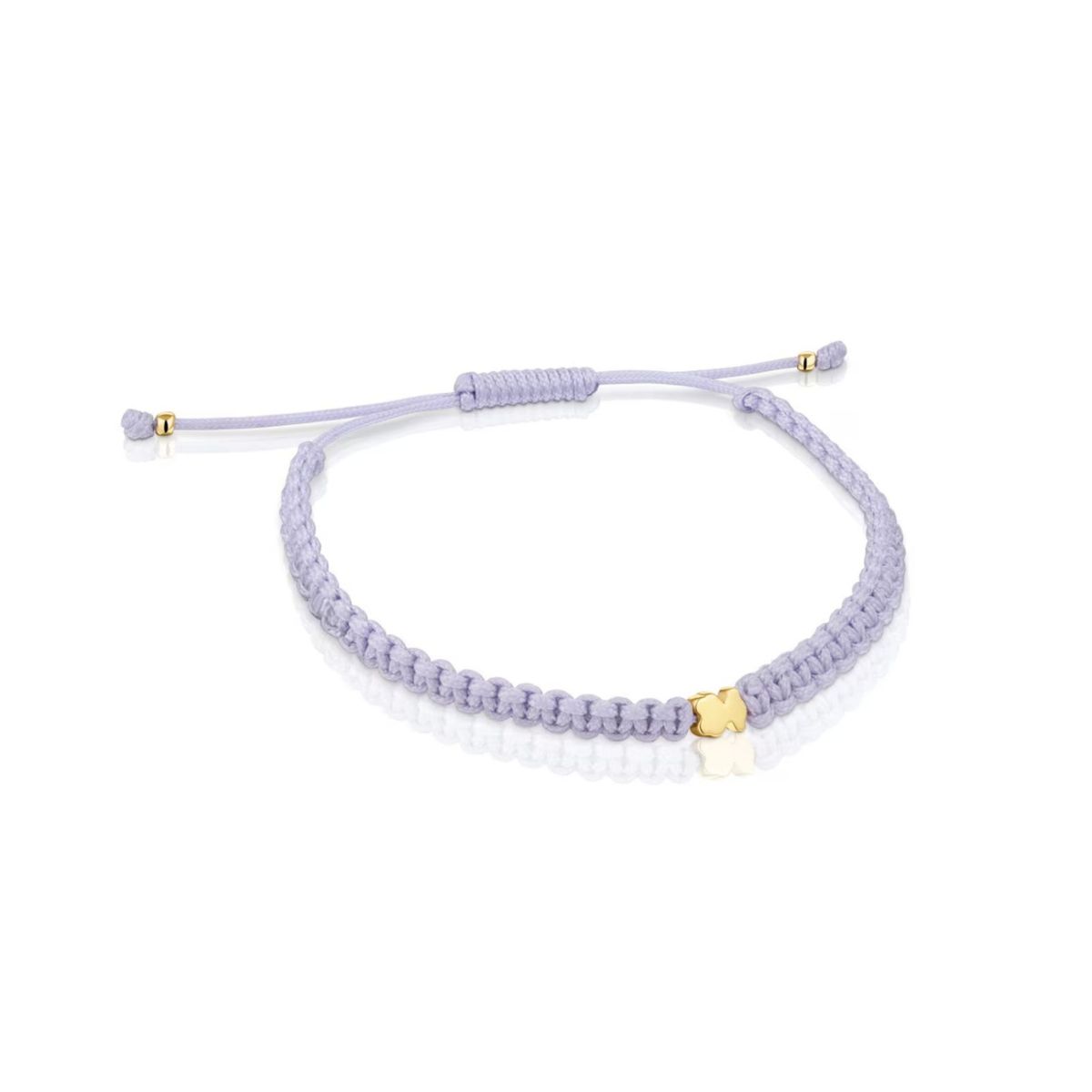 TOUS - Pulsera Cordón Lila Oso Oro Tous