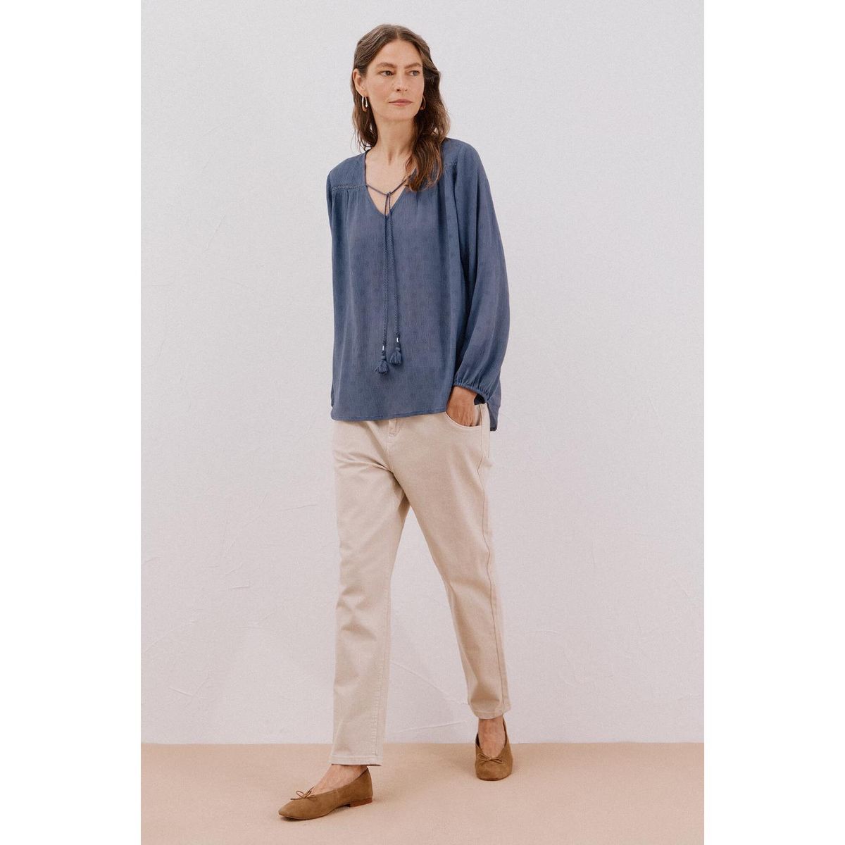 CORTEFIEL - Blusa Manga Larga Mujer Cortefiel