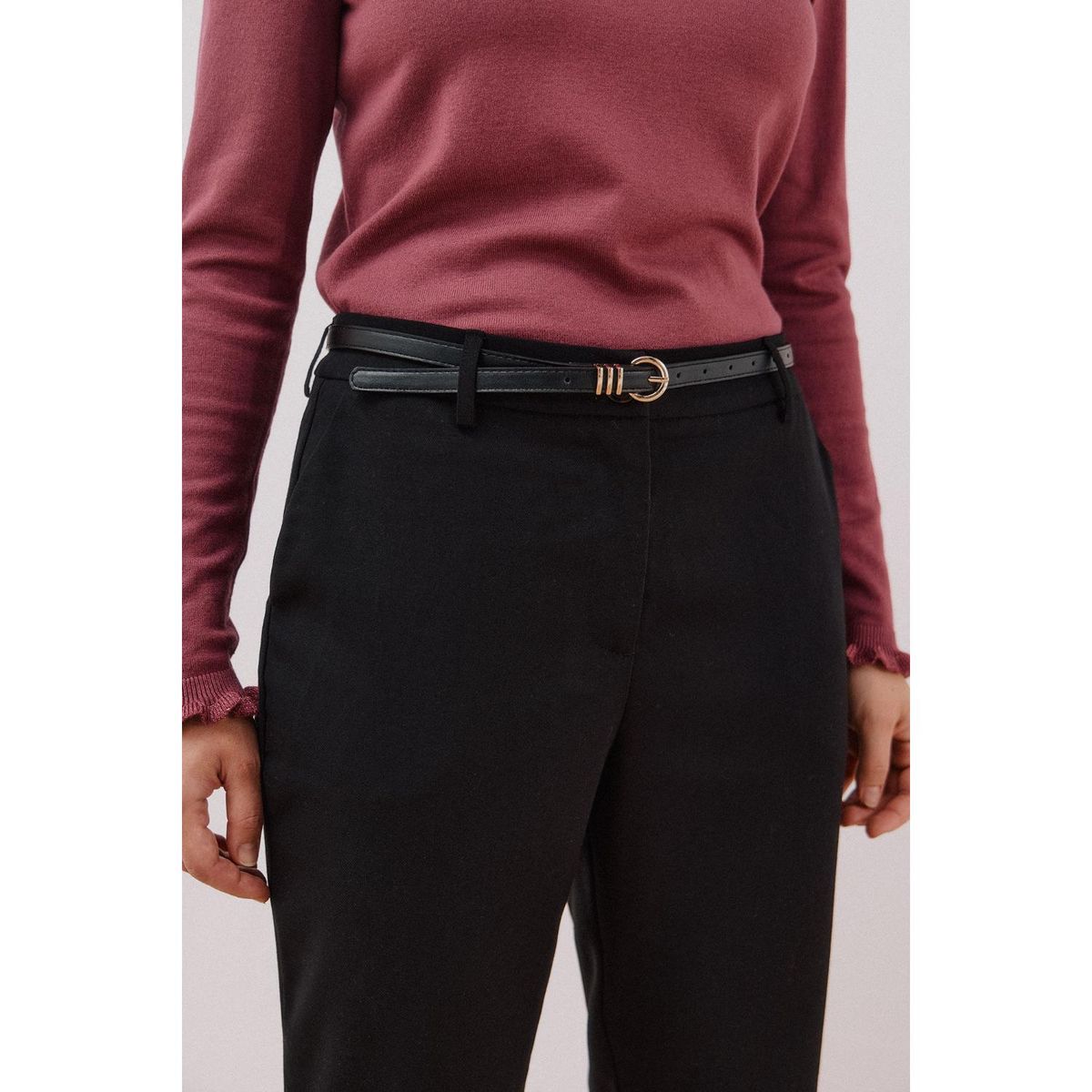 CORTEFIEL - Pantalón Regular Fit Tiro Alto Mujer Cortefiel