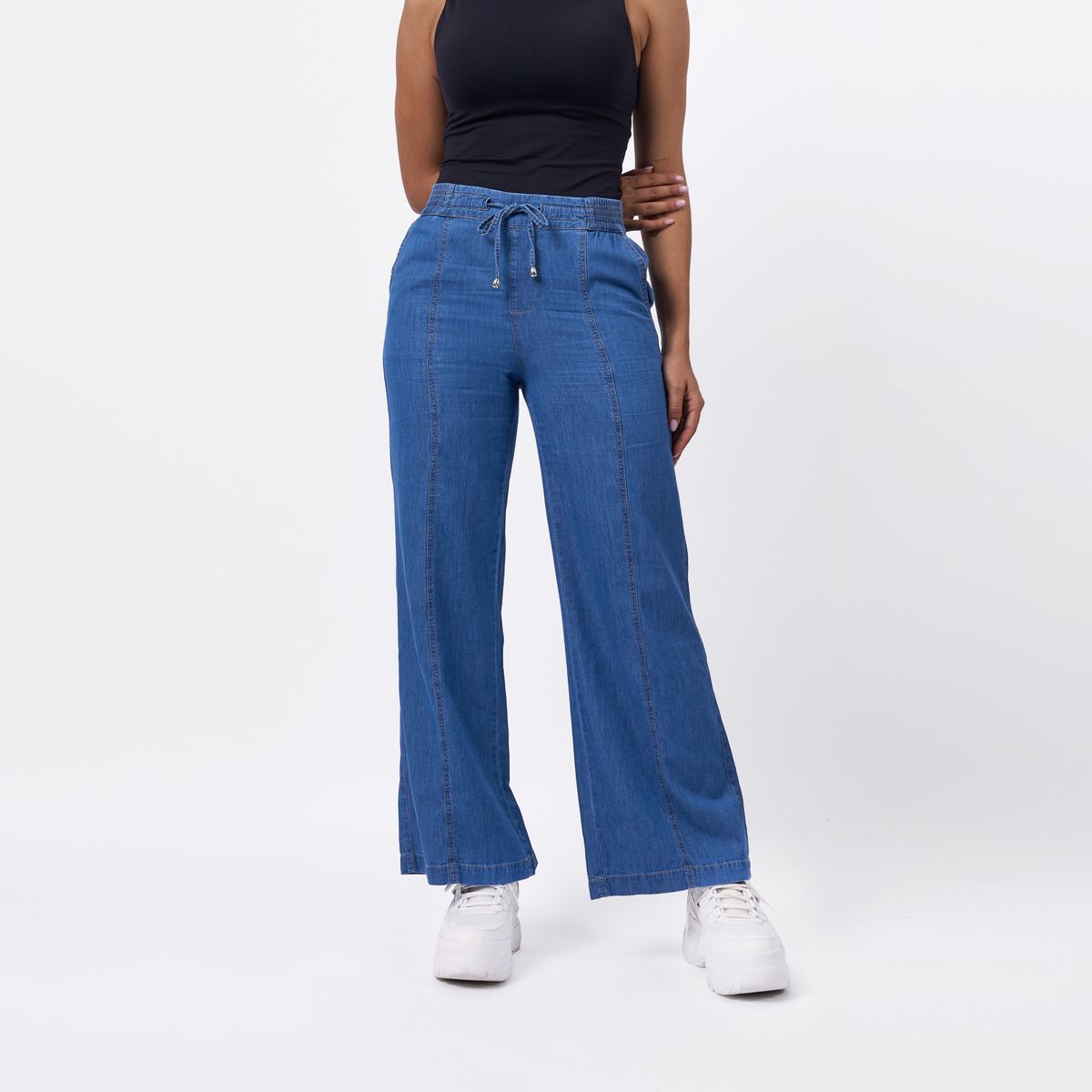 TAYSSIR - Jean Wide Leg Tiro Alto Mujer Tayssir