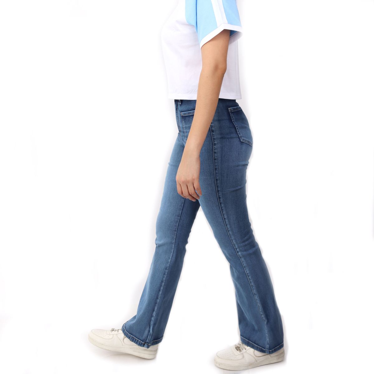 KAYRA POBLET - Jean Flare Tiro Alto Mujer Kayra Poblet