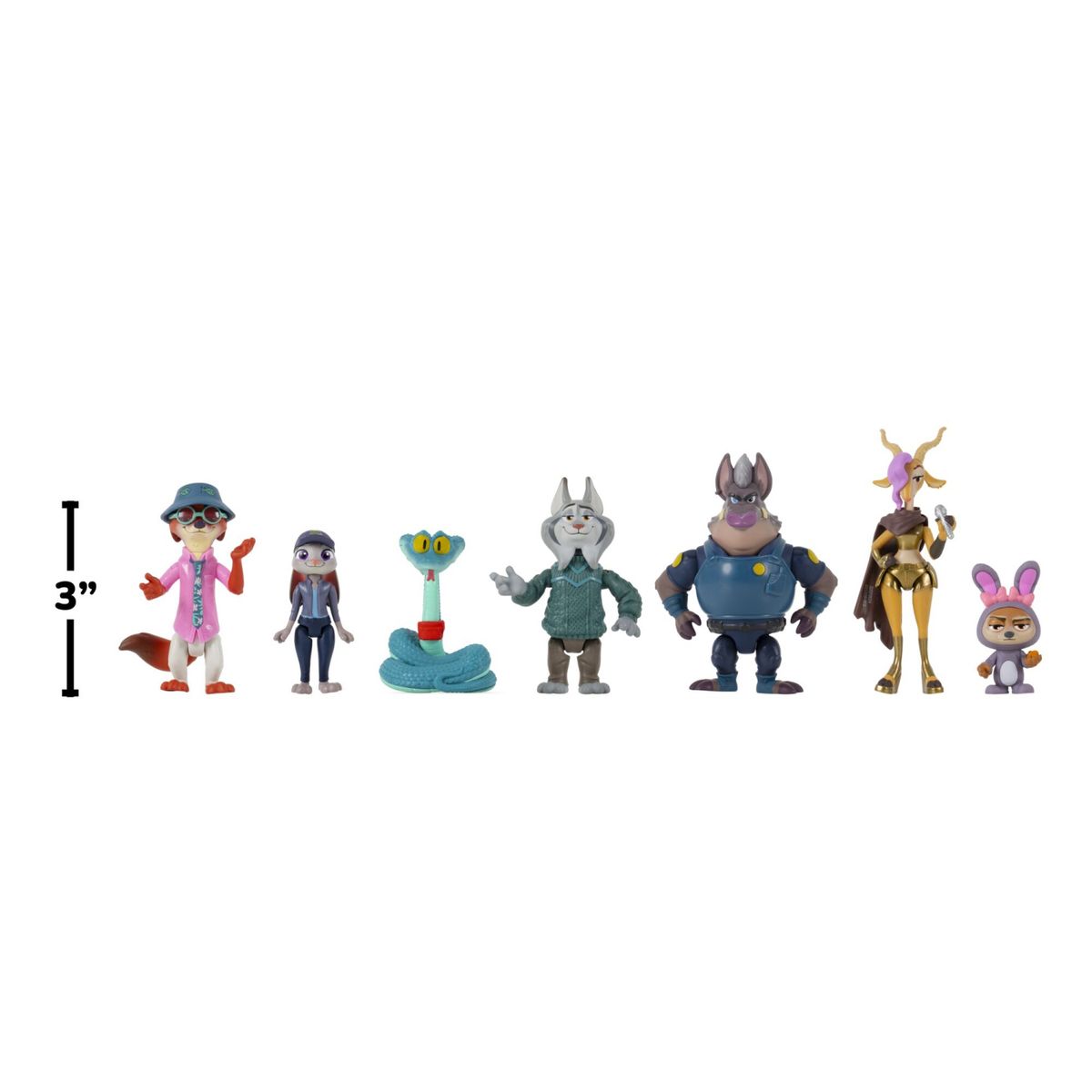 ZOOTOPIA - Figuras 7cm Pack X7 Zootopia