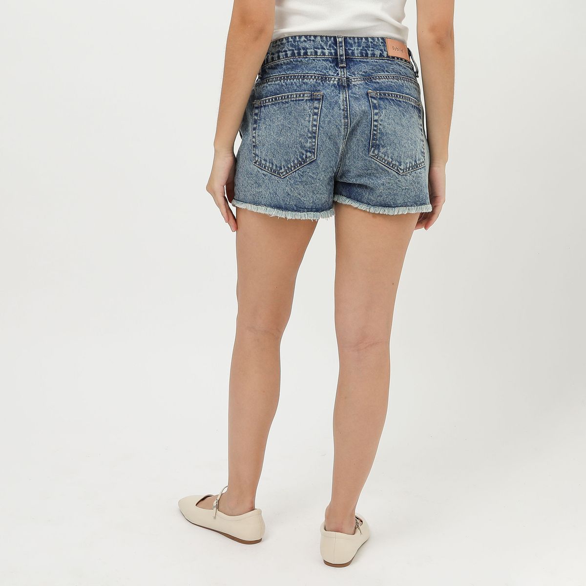SYBILLA - Short Denim Tiro Alto Mujer Sybilla