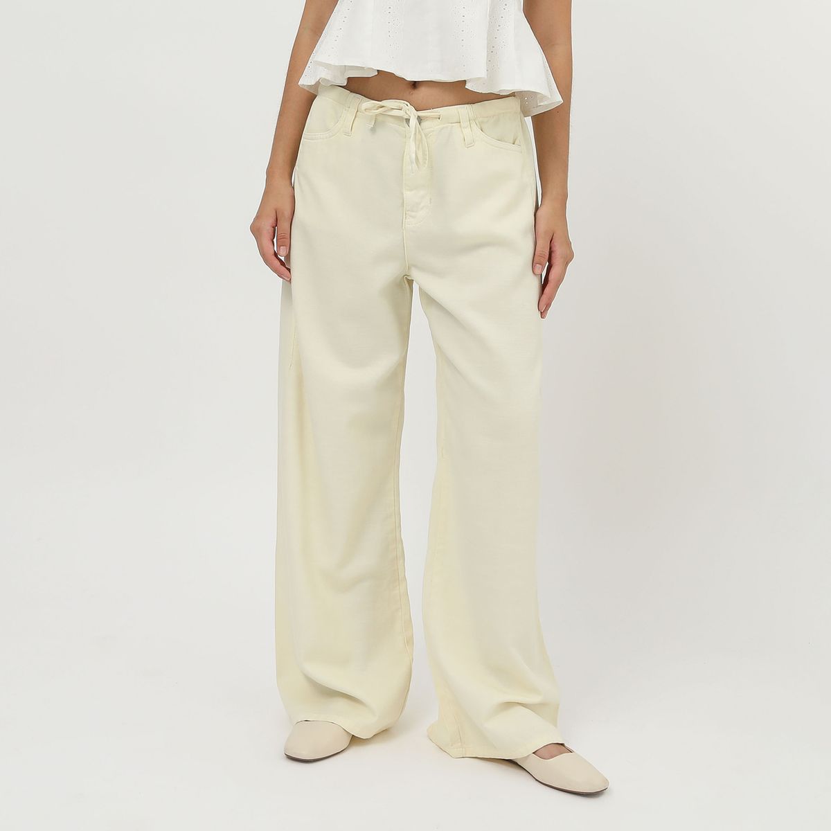SYBILLA - Pantalón Wide leg Tiro Alto Mujer Sybilla