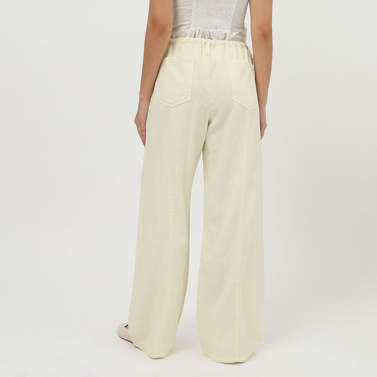SYBILLA - Pantalón Wide leg Tiro Alto Mujer Sybilla