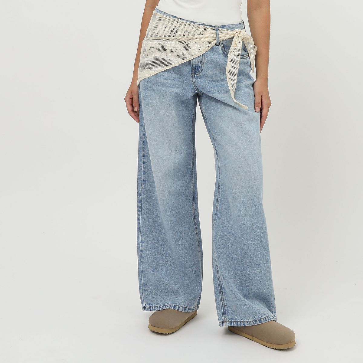 SYBILLA - Jean Baggy Tiro Medio Mujer Sybilla