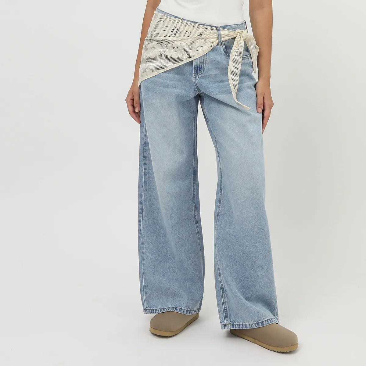 SYBILLA - Jean Baggy Tiro Medio Mujer Sybilla