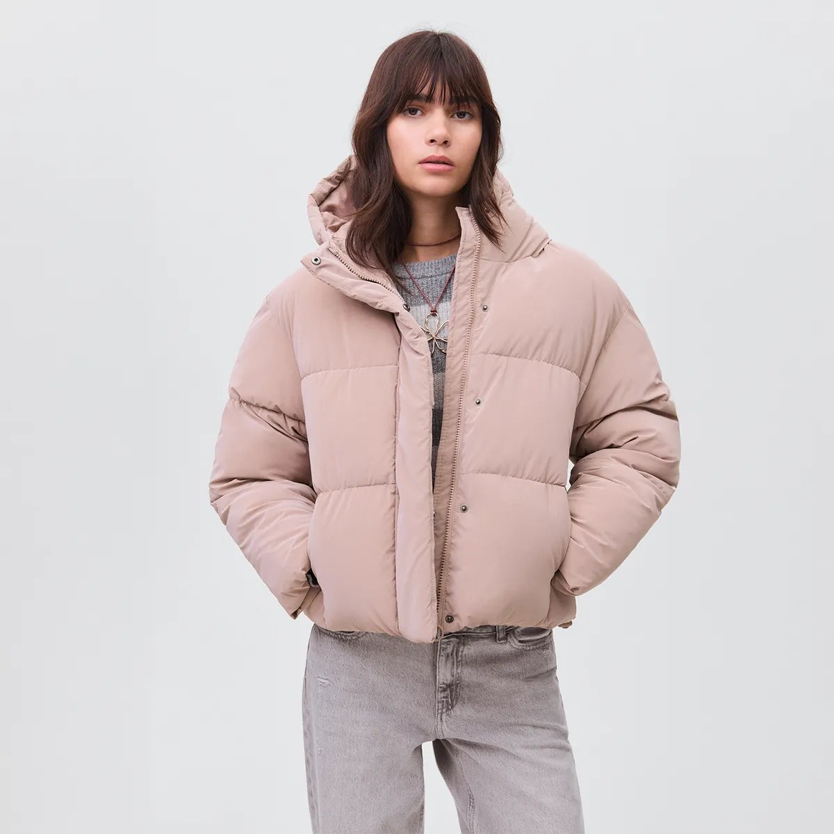 MANGO TEEN - Casaca Corta Mujer Mango Teen