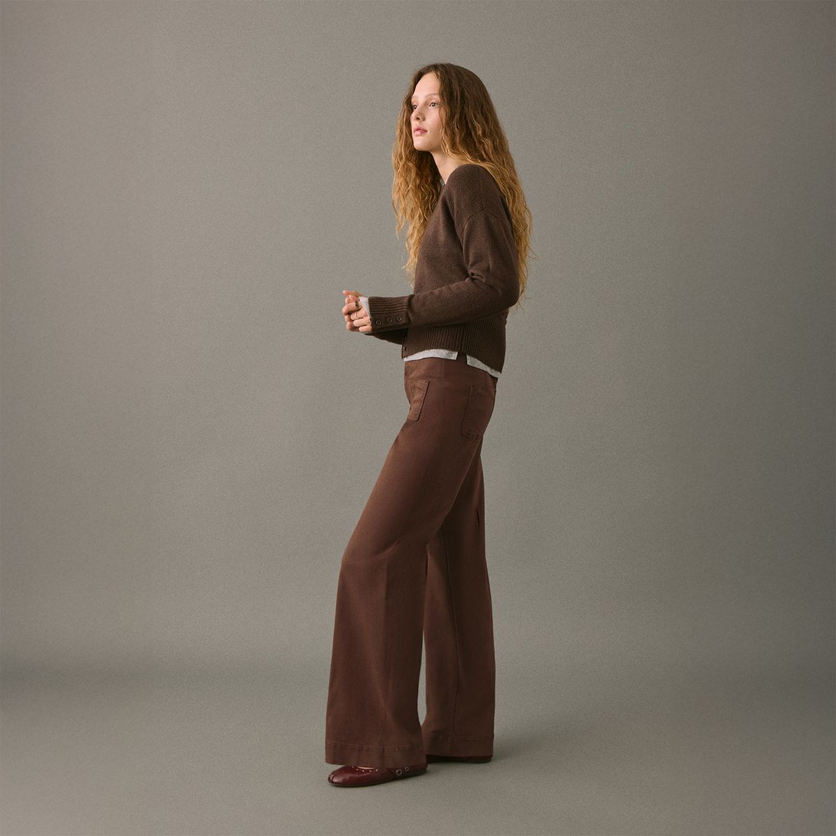 MANGO TEEN - Jean Wide Leg Tiro Medio Mujer Mango Teen