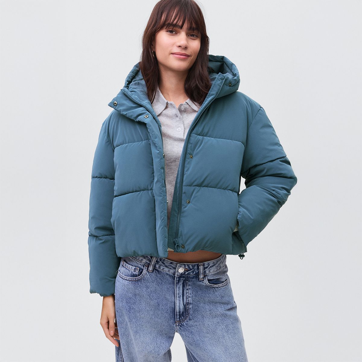 MANGO TEEN - Casaca Corta Mujer Mango Teen