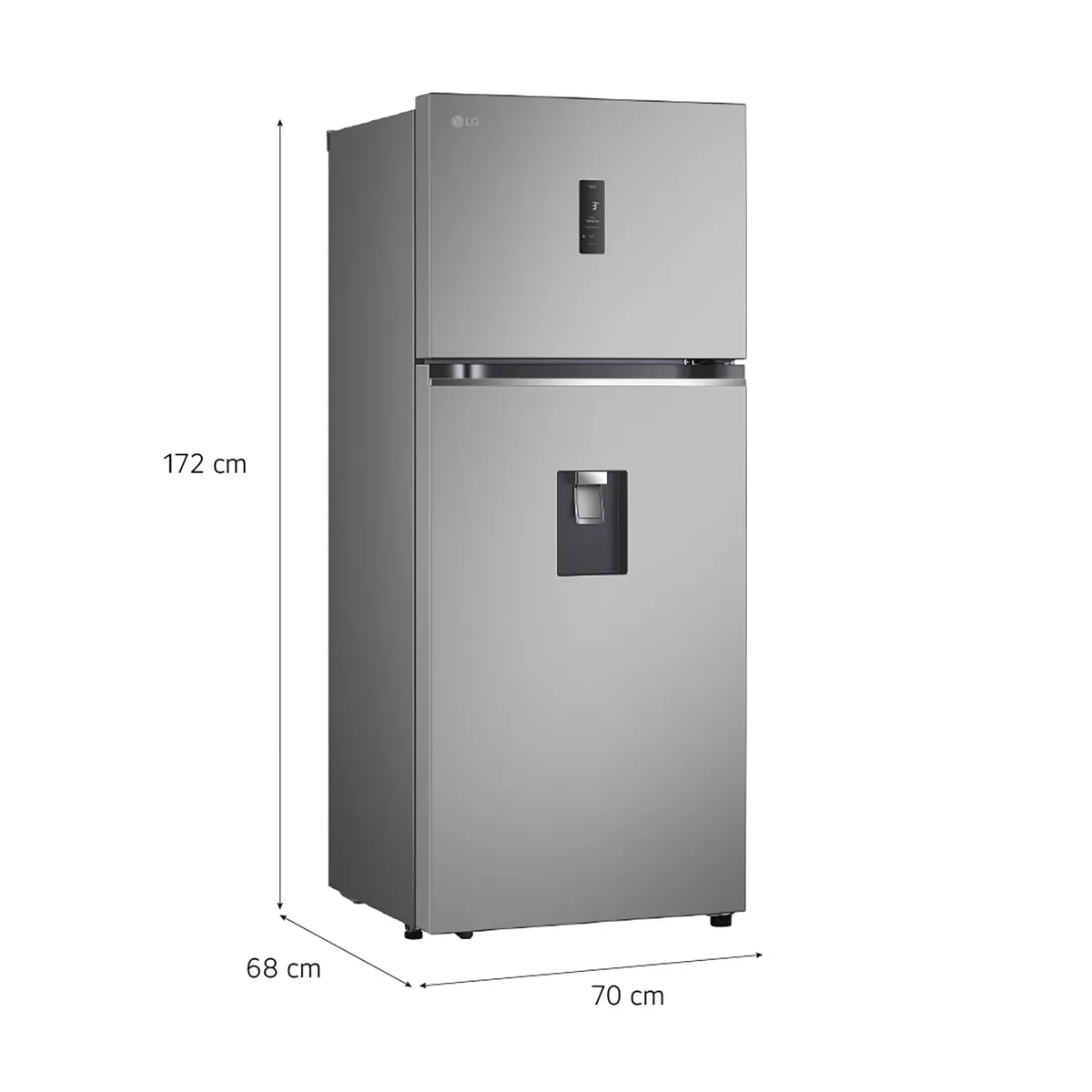 LG - Refrigeradora Top Mount + DoorCooling 374L VT38SPYC Plateada LG