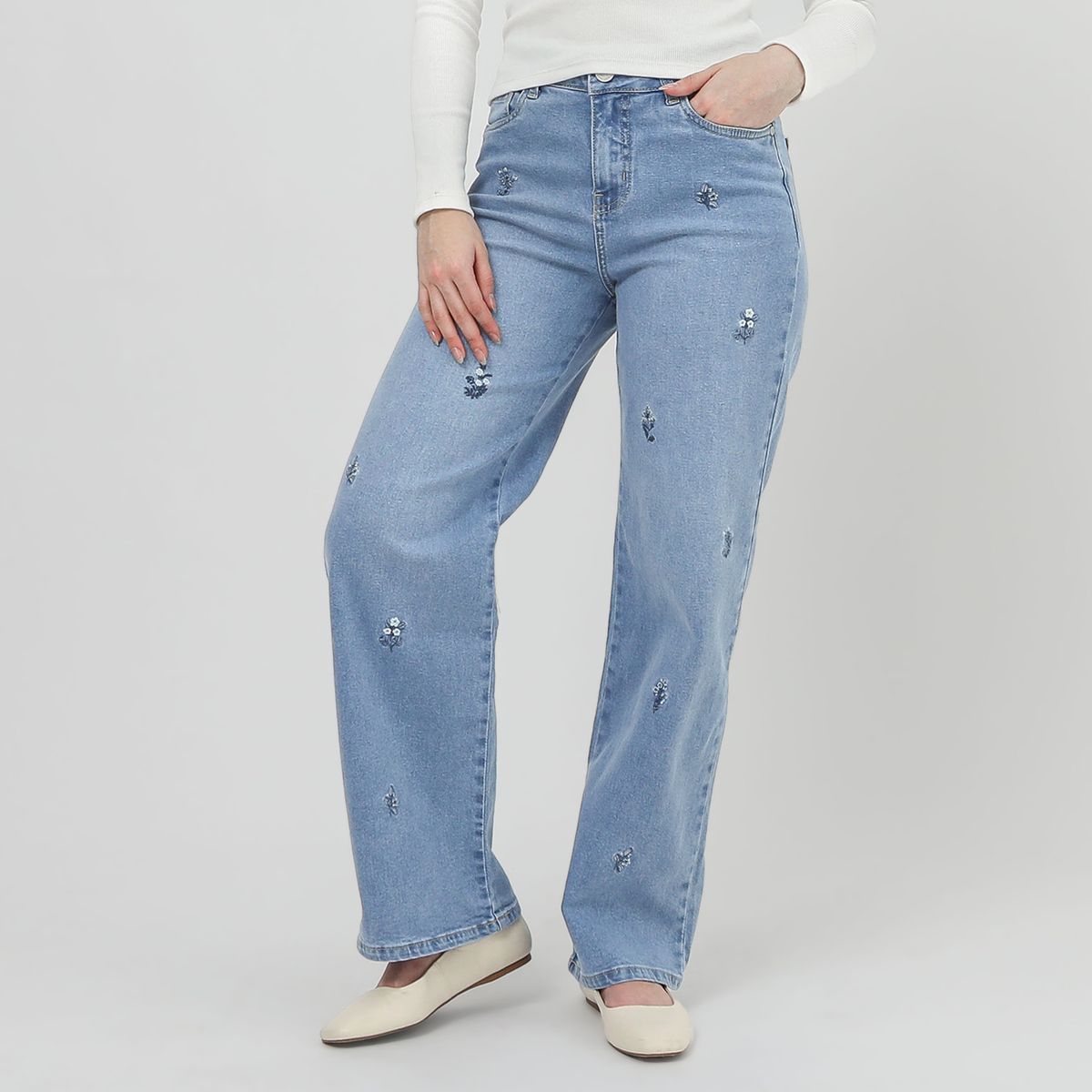 AMERICAN ABBEY - Jean Straight Tiro Alto Mujer American Abbey