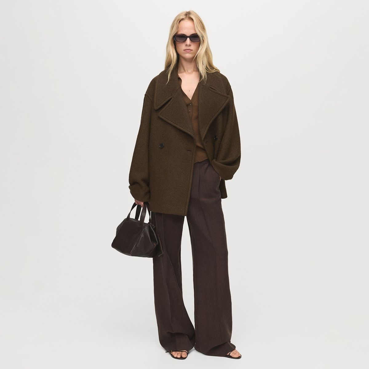 MANGO - Abrigo Corto Mujer Mango