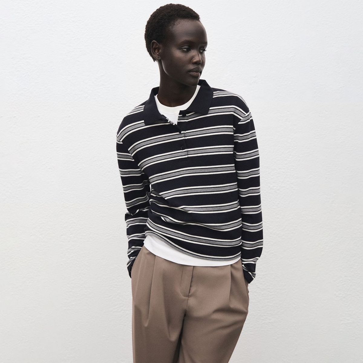 MANGO - Polo Manga Larga Mujer Mango