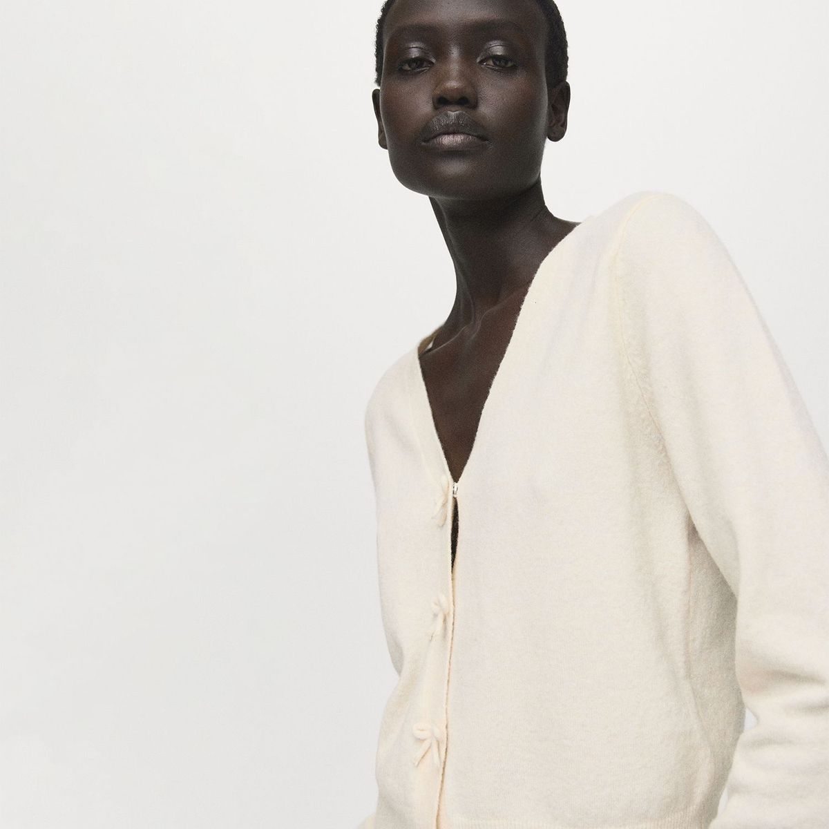 MANGO - Cardigan Manga Larga Mujer Mango