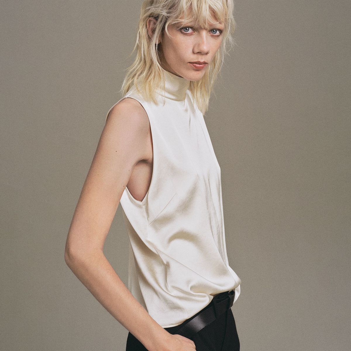 MANGO - Blusa Sin Mangas Mujer Mango