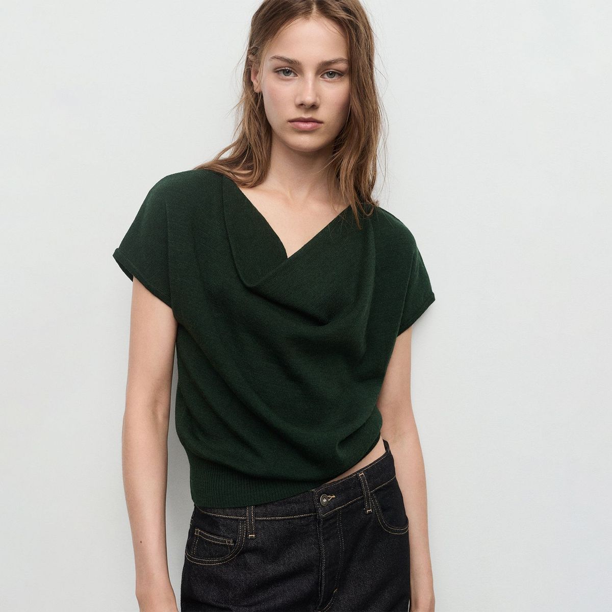 MANGO - Chompa Manga Corta Mujer Mango