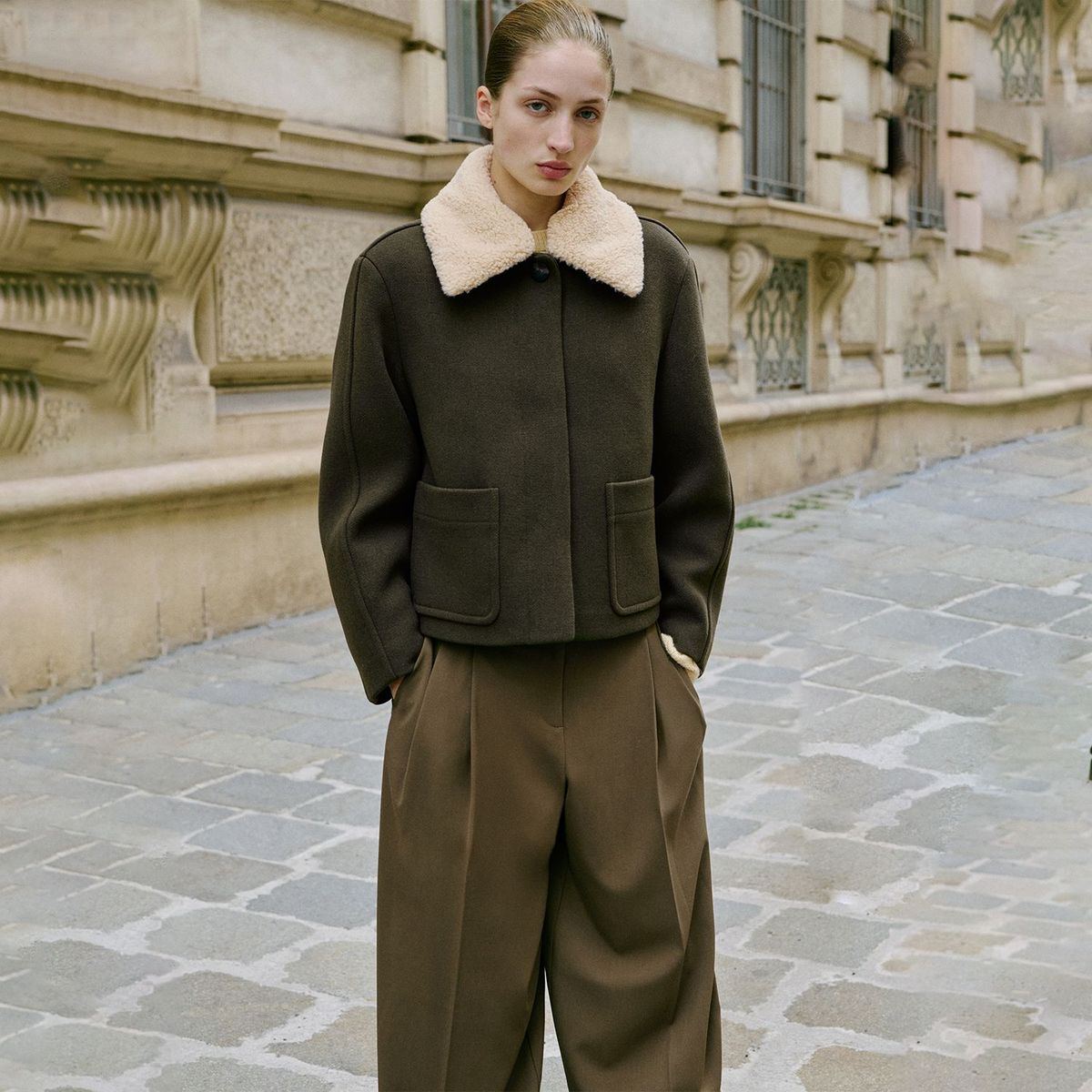 MANGO - Pantalón Wide Leg Tiro Alto Mujer Mango