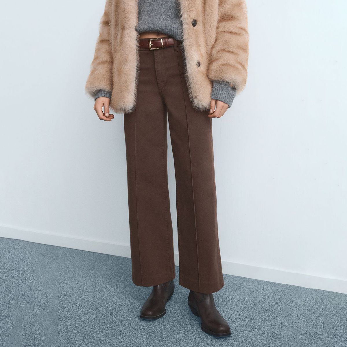 MANGO - Jean Wide Leg Tiro Alto Mujer Mango