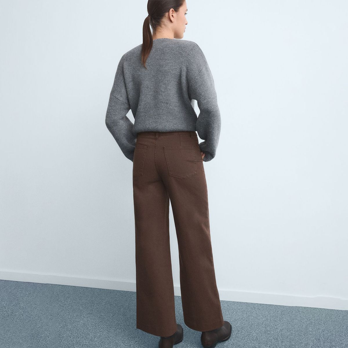 MANGO - Jean Wide Leg Tiro Alto Mujer Mango