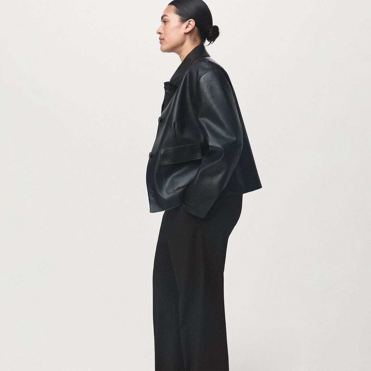 MANGO - Pantalón Straight Tiro Alto Mujer Mango