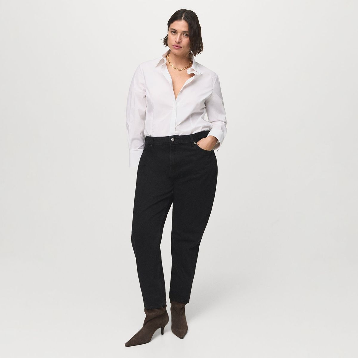 MANGO - Jean Mom Tiro Alto Mujer Mango