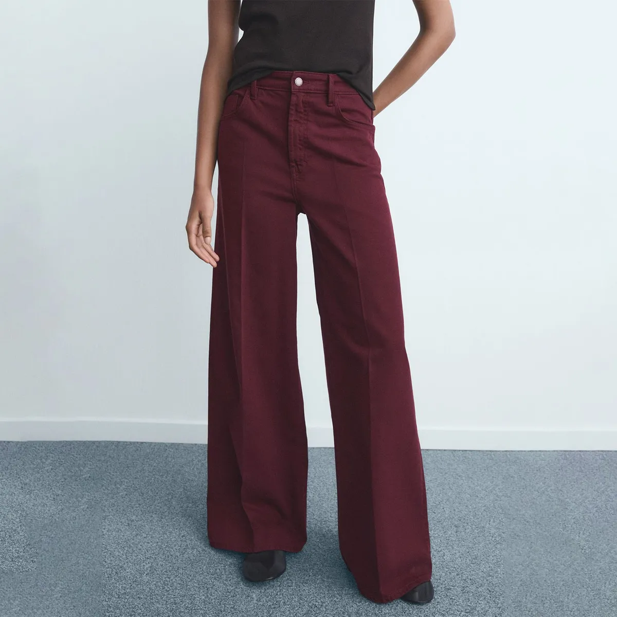 MANGO - Jean Wide Leg Tiro Alto Mujer Mango