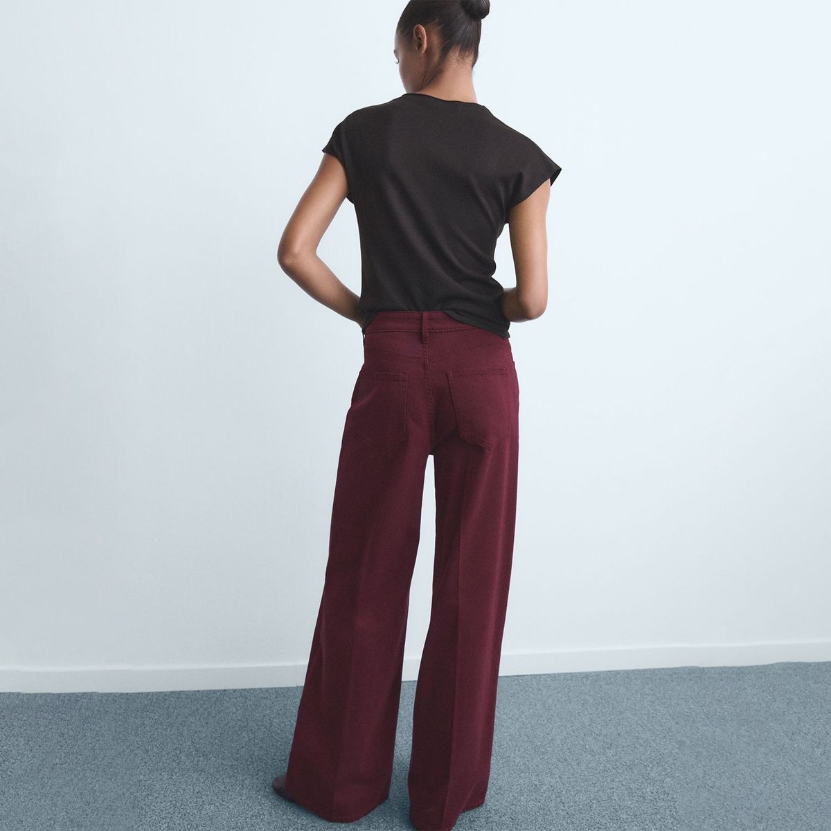 MANGO - Jean Wide Leg Tiro Alto Mujer Mango