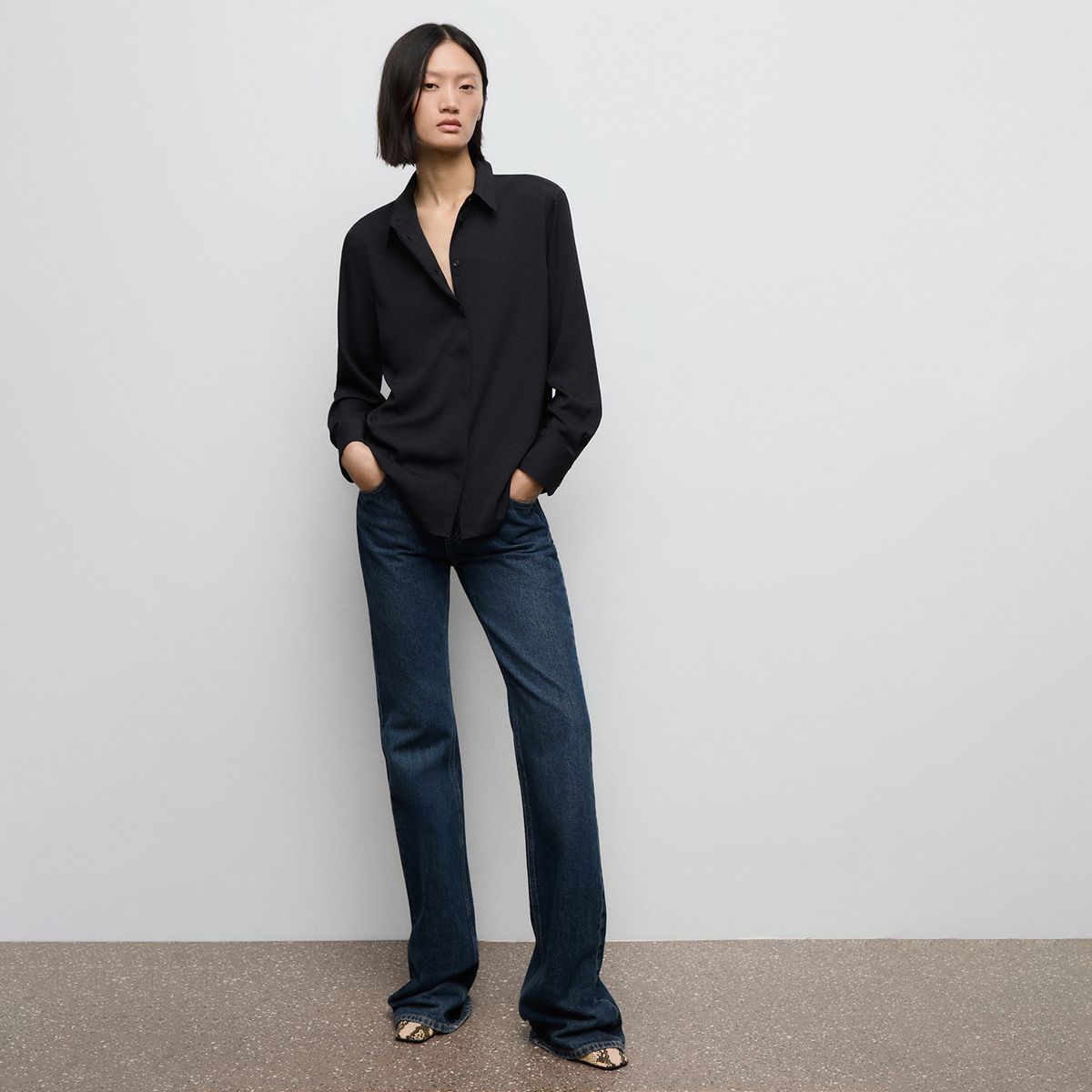 MANGO - Blusa Manga Larga Mujer Mango