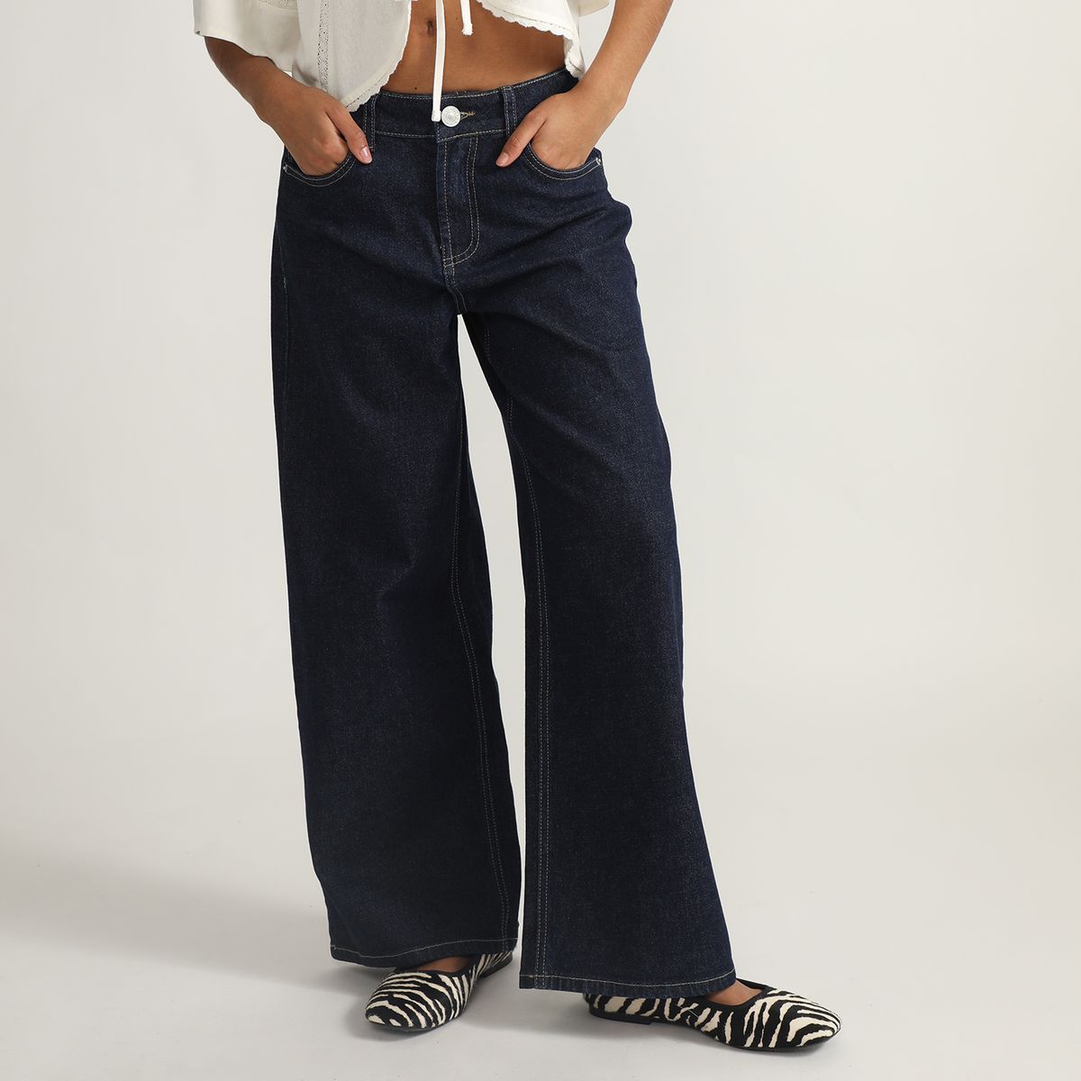 DENIMLAB - Jean Wide Leg Tiro Medio Mujer Denimlab